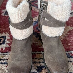 UGG Suede Winter Boots - Brown and Cream